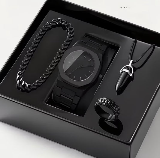 Luxury Men’s Watch Gift Set – 4 Piece Collection