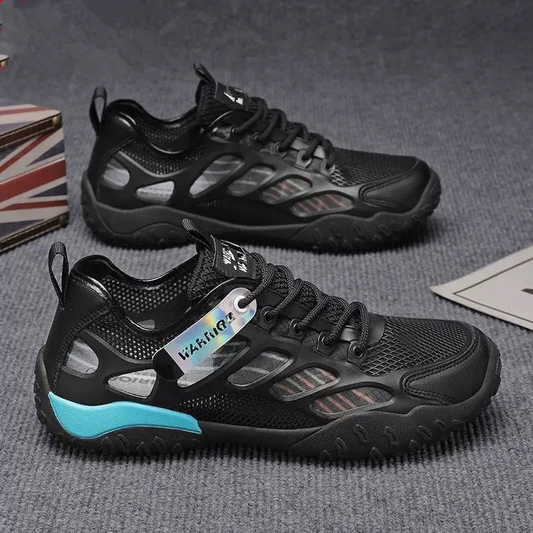Breathable Mesh Sports Sneakers – White & Blue