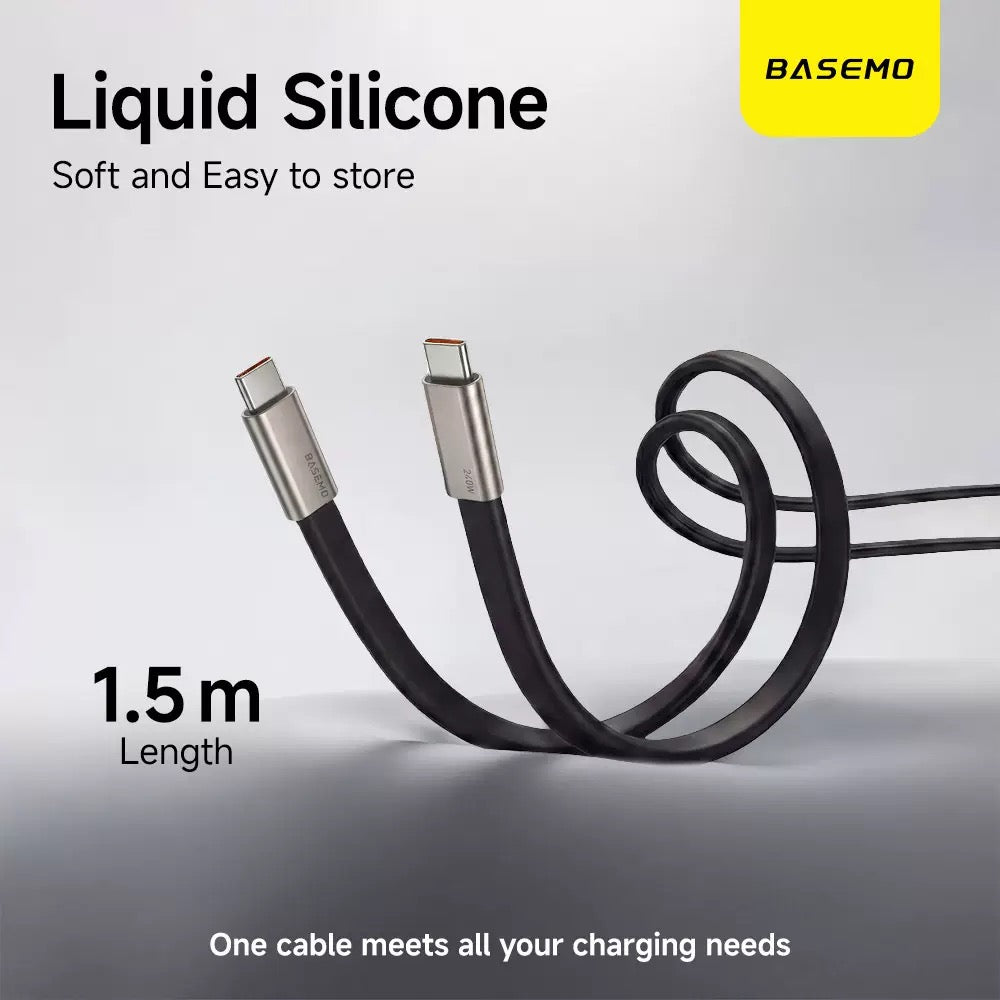 BASEMO 240W Type-C Fast Charging Cable with Folding Stand