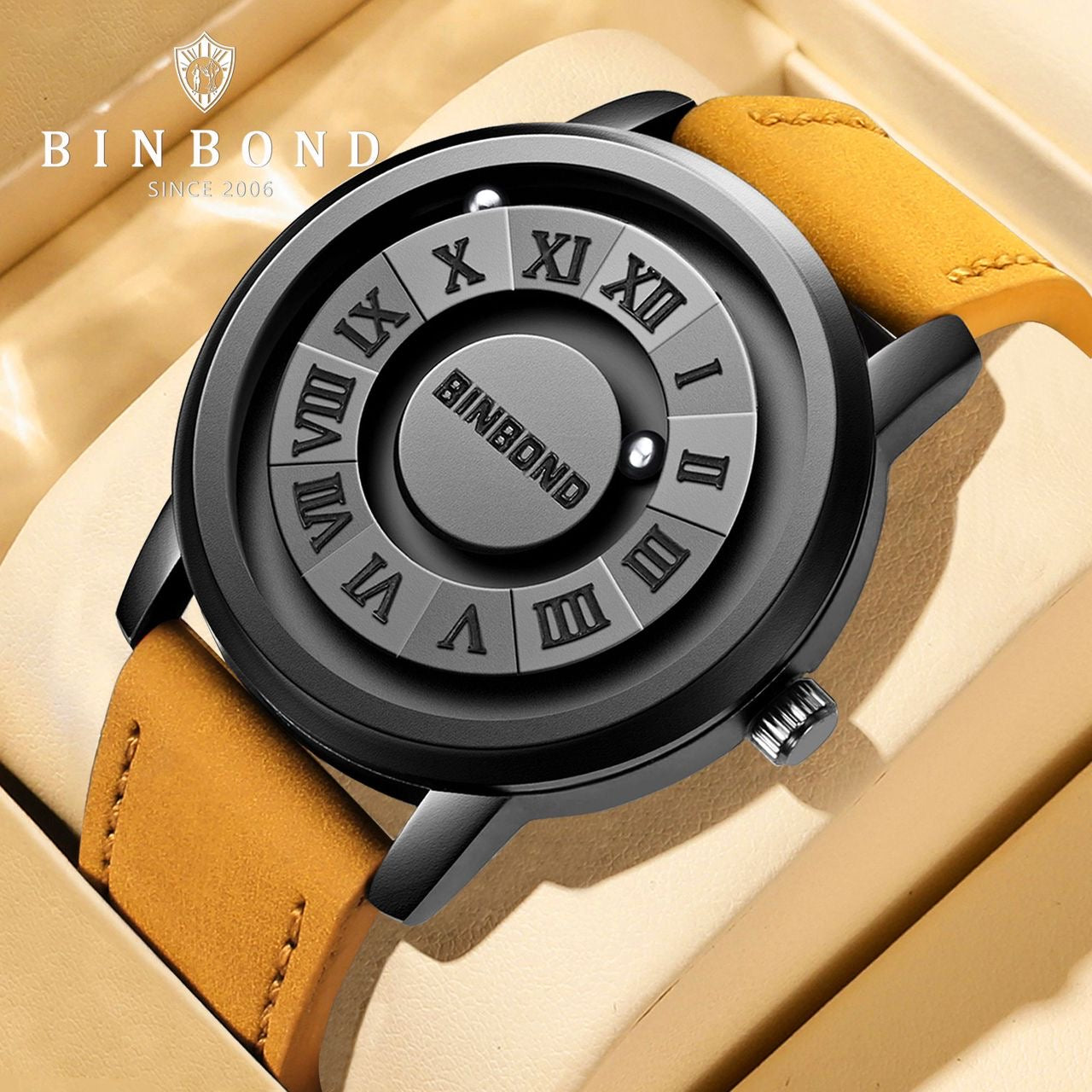 Product: Binbond Luxury Quartz Watch – Leather Strap