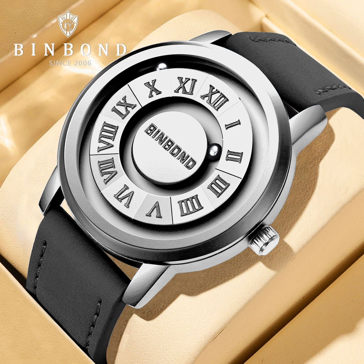 Product: Binbond Luxury Quartz Watch – Leather Strap