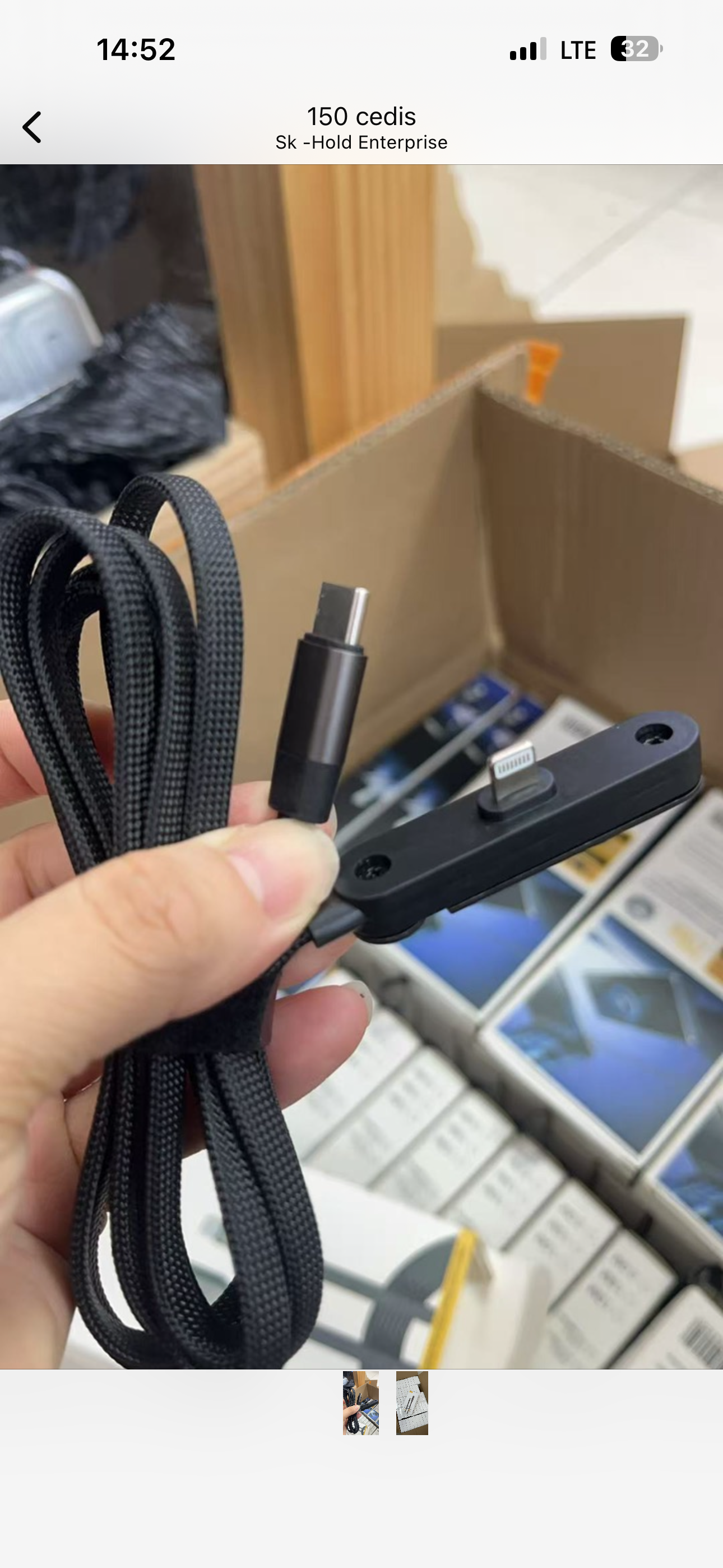 30W Type-C to Lightning Fast Charging Cable with Foldable Phone Stand