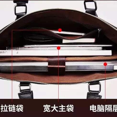 Luxury Business Leather Briefcase – Laptop & Document Bag
