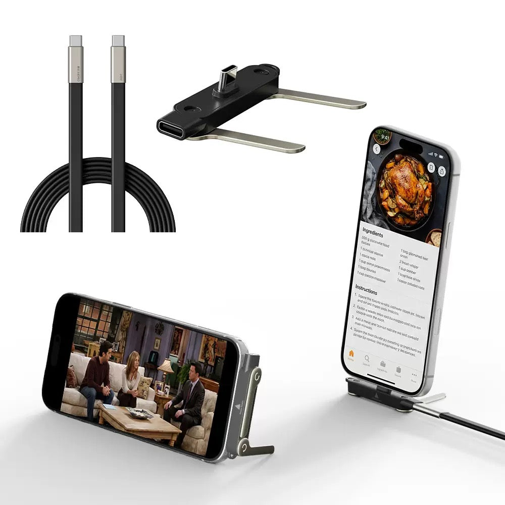 BASEMO 240W Type-C Fast Charging Cable with Folding Stand