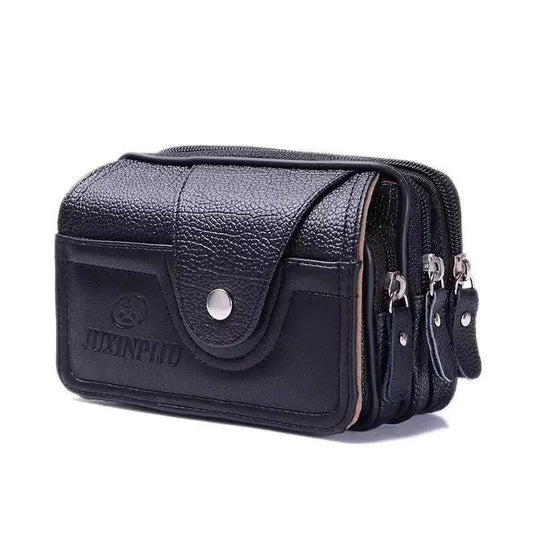Premium Leather Waist Bag – Multi-Pocket Design