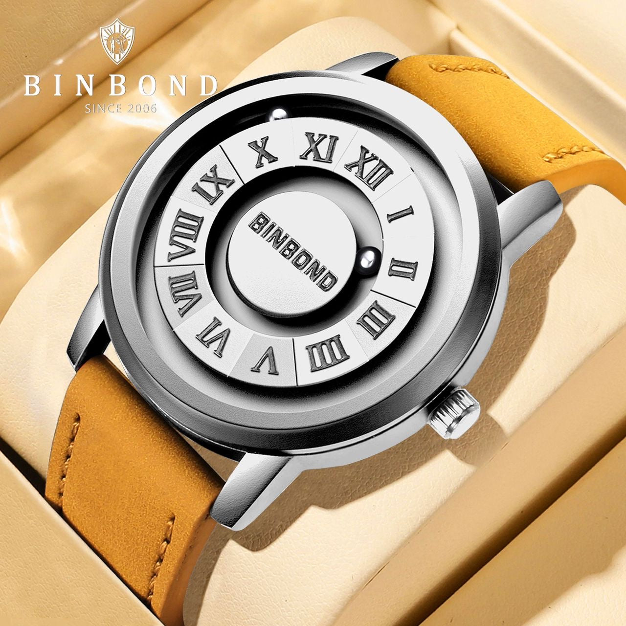 Product: Binbond Luxury Quartz Watch – Leather Strap